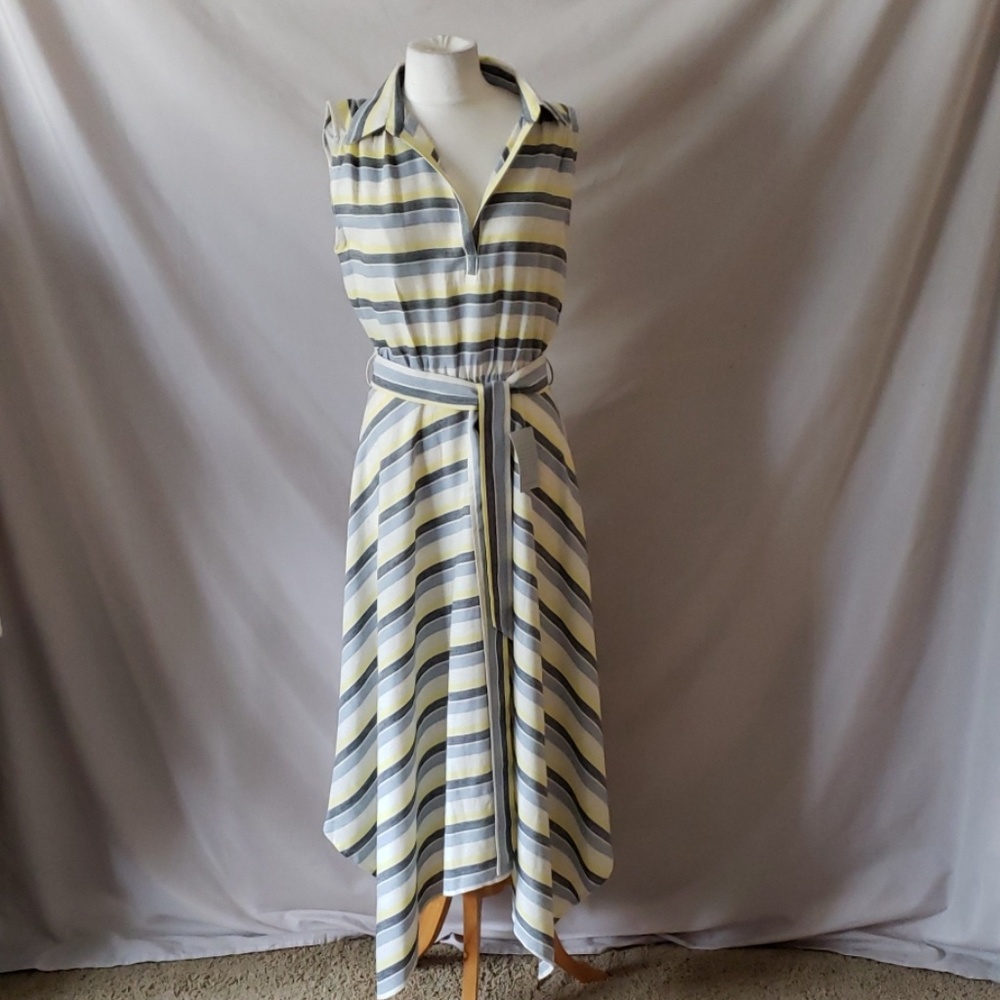 New Max Studio  sharkbite midi dress